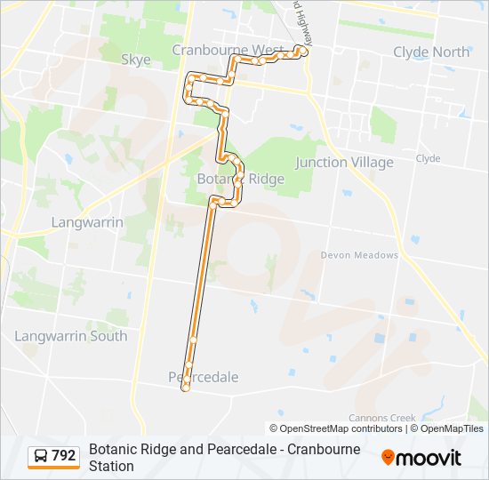 792 bus Line Map