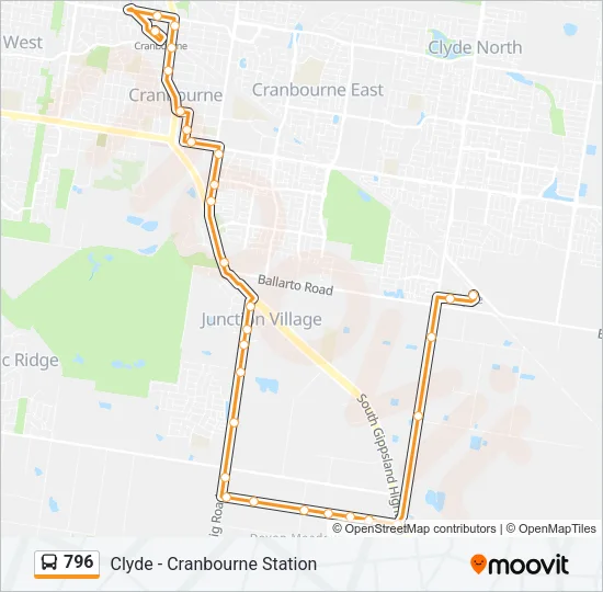 796 Bus Line Map