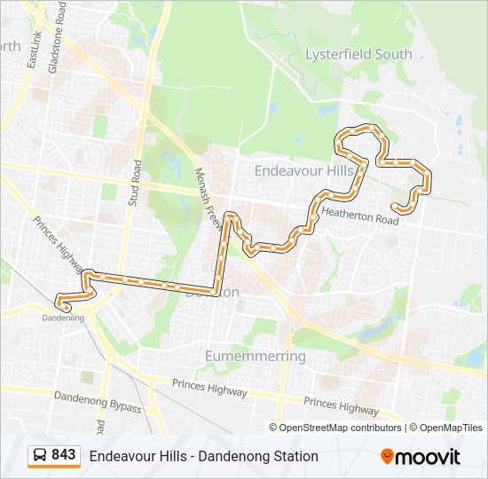 843 Bus Line Map