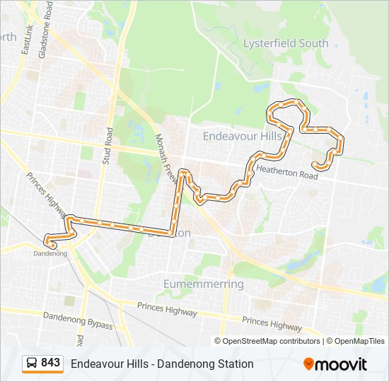 Mapa de 843 de autobús