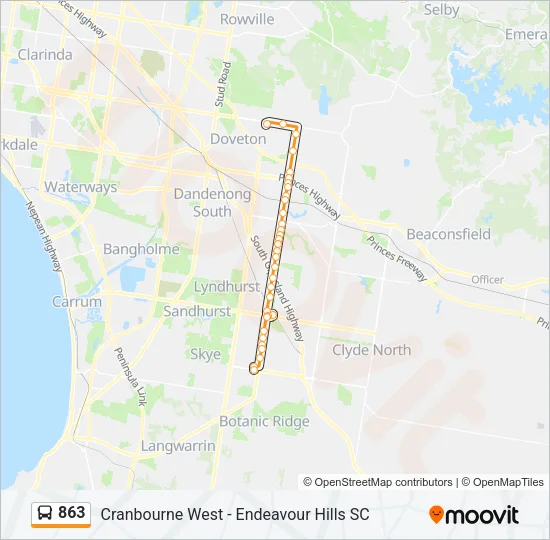863 Bus Line Map