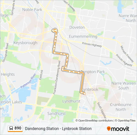 890 Bus Line Map