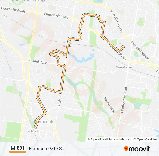 891 Bus Line Map