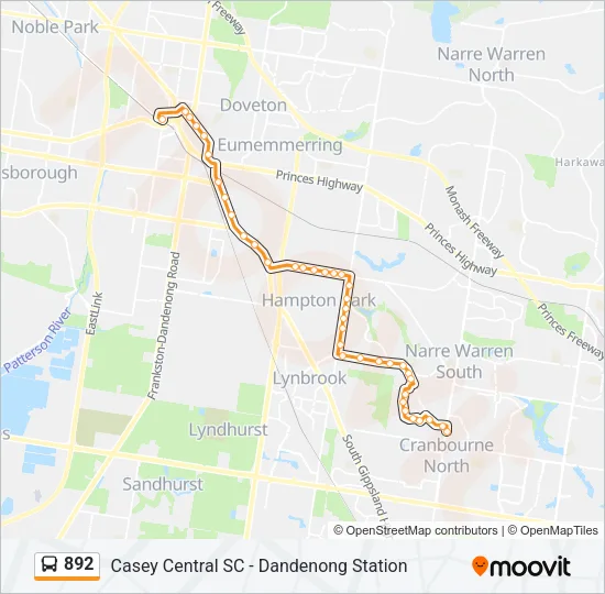 892 Bus Line Map