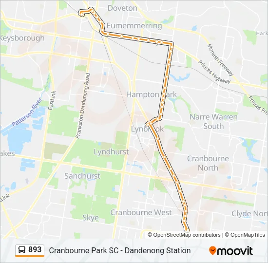 893 Bus Line Map