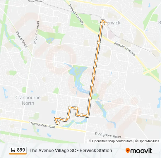 899 Bus Line Map