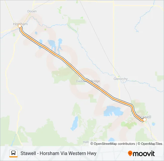 STAWELL - HORSHAM VIA WESTERN HWY Bus Line Map