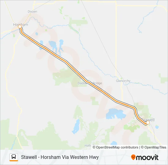 STAWELL - HORSHAM VIA WESTERN HWY Bus Line Map