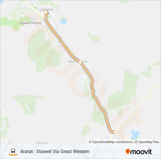 ARARAT - STAWELL VIA GREAT WESTERN bus Line Map