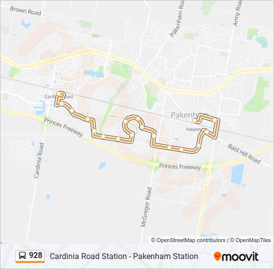 928 bus Line Map