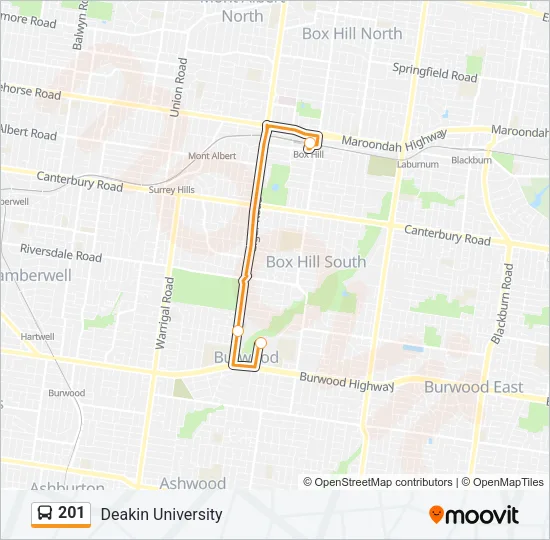 201 Bus Line Map