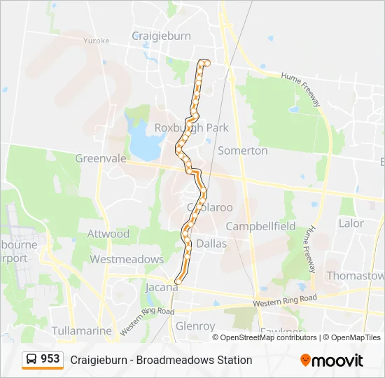 953 Bus Line Map
