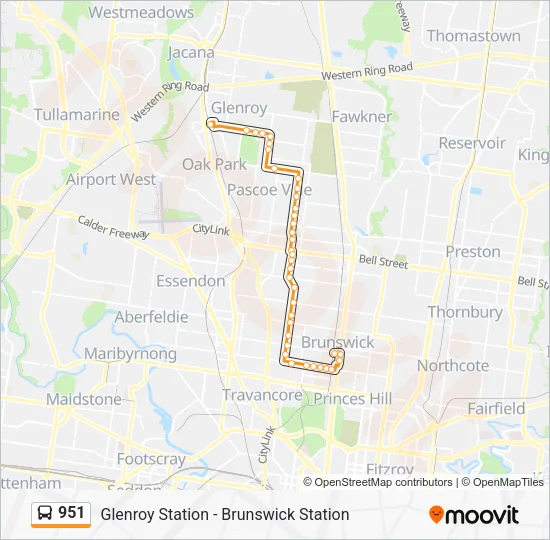 951 Bus Line Map