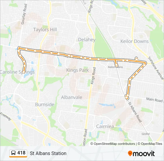 418 Bus Line Map