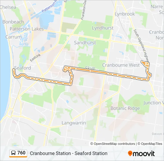 760 Bus Line Map