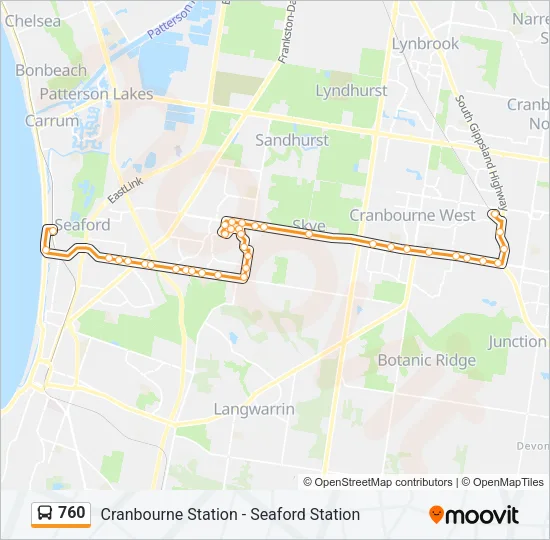 760 Bus Line Map
