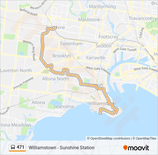 Mapa de 471 de autobús