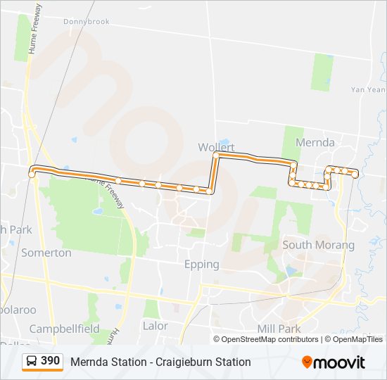 390 bus Line Map