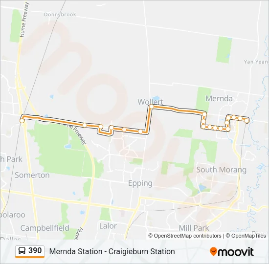 390 Bus Line Map