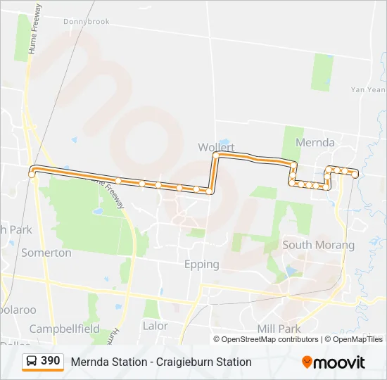 390 Bus Line Map