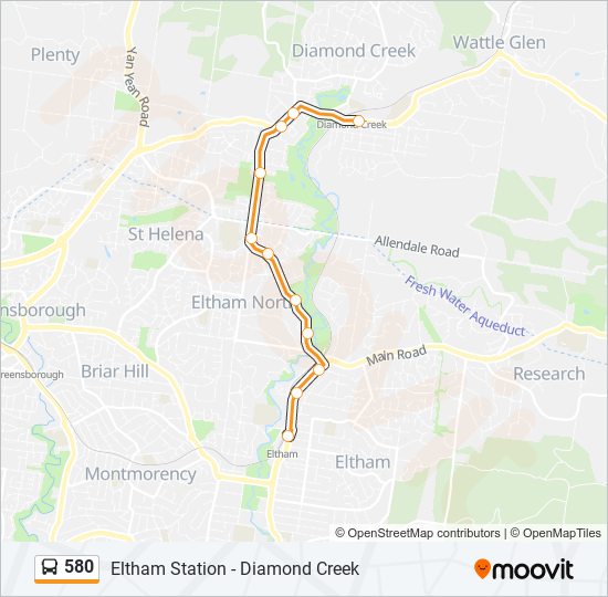 580 bus Line Map