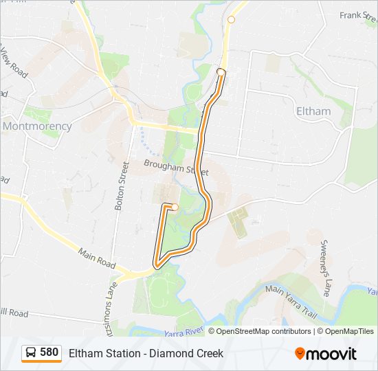 580 bus Line Map