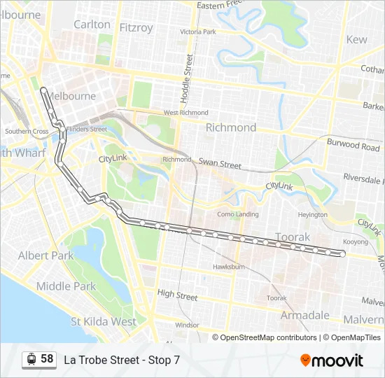 58 Tram Line Map