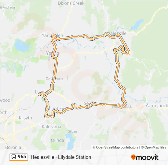 Mapa de 965 de autobús