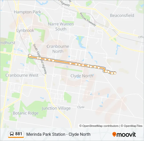 881 Bus Line Map