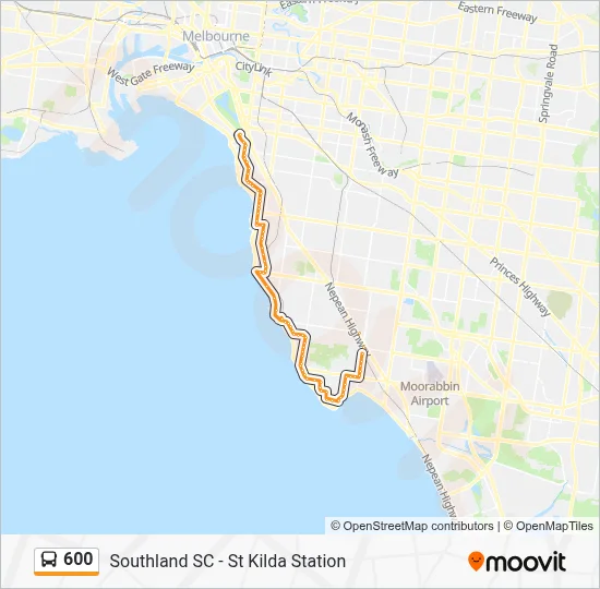 600 Route: Schedules, Stops & Maps - St Kilda Station (Updated)