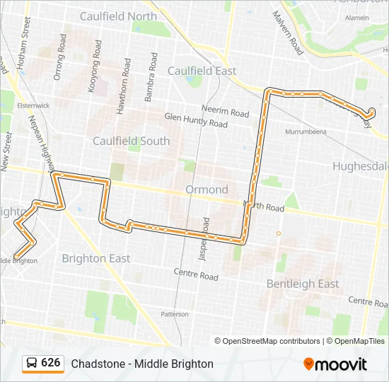 626 Bus Line Map