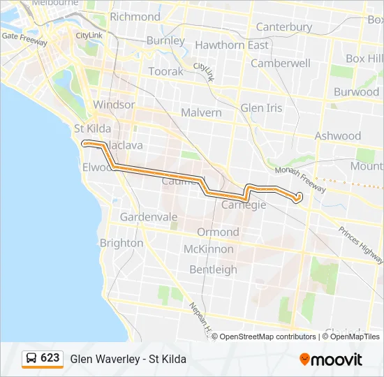 623 Bus Line Map