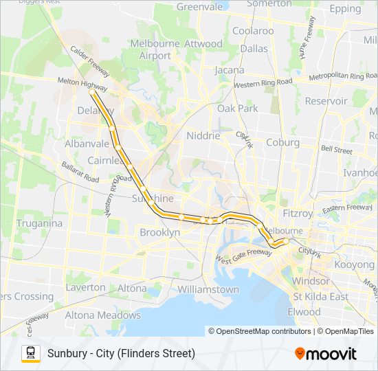 SUNBURY train Line Map