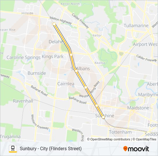 SUNBURY Train Line Map