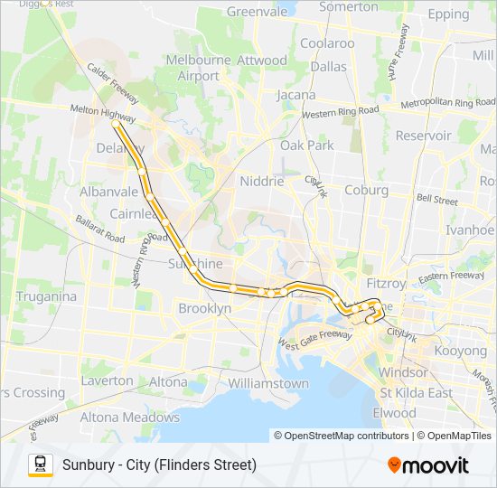 SUNBURY Train Line Map