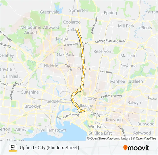 UPFIELD Train Line Map