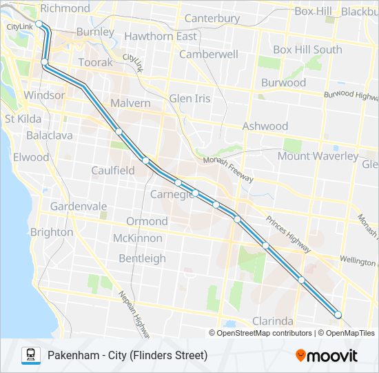 PAKENHAM Train Line Map