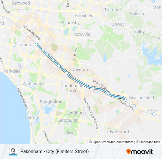 PAKENHAM Train Line Map