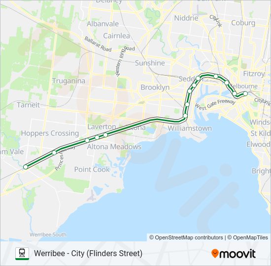 WERRIBEE Train Line Map