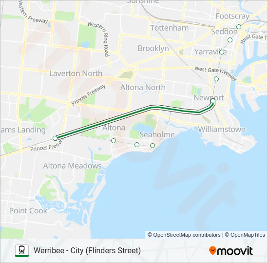 WERRIBEE Train Line Map