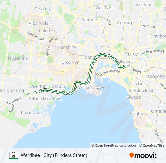 WERRIBEE Train Line Map