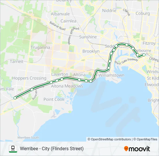 WERRIBEE Train Line Map