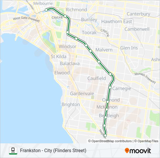 FRANKSTON train Line Map