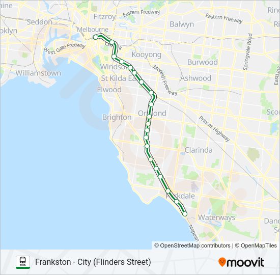 FRANKSTON train Line Map