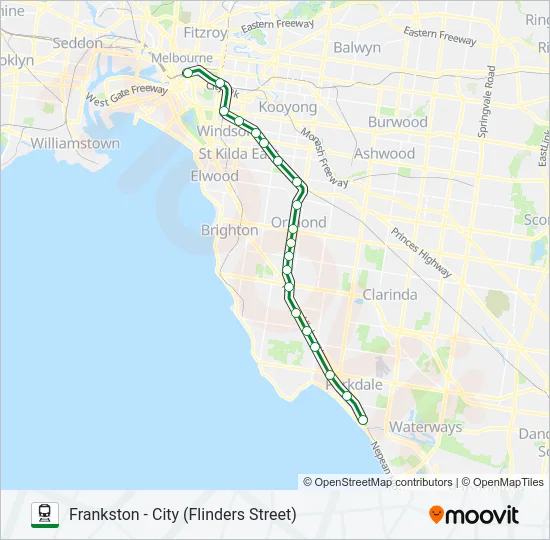 FRANKSTON Train Line Map
