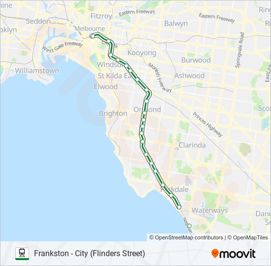 FRANKSTON train Line Map