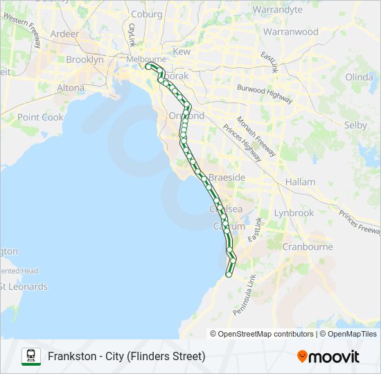 FRANKSTON train Line Map