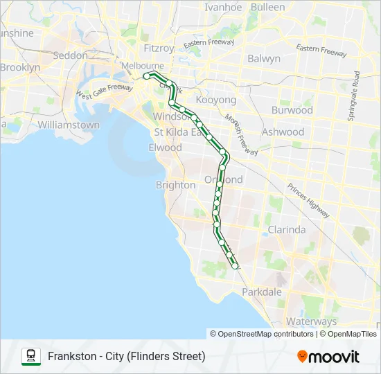 FRANKSTON Train Line Map