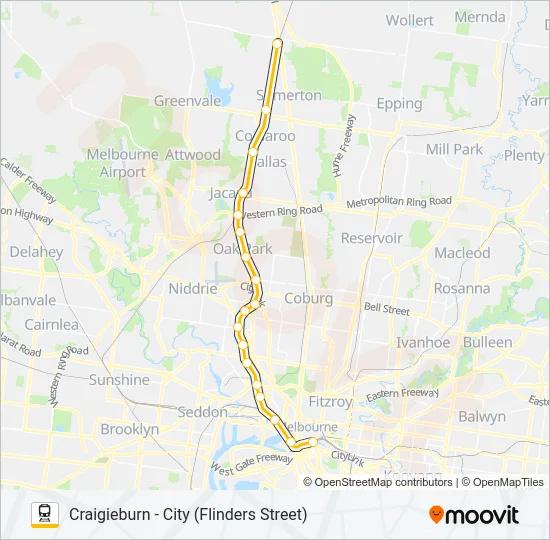 CRAIGIEBURN Train Line Map