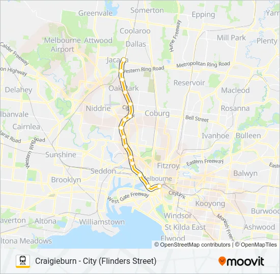 CRAIGIEBURN Train Line Map